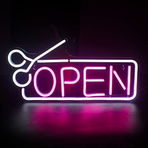 Open ピンク ホワイト ネオンサイン Led ネオンライト インテリア 部屋の装飾 ベッドルーム バー ホテル USB給電（ブルーホワイト）