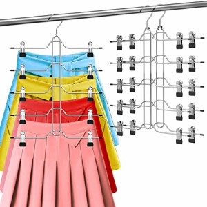 Hangerspace スカートハンガー スラックスハンガー ズボンハンガー ボトムハンガー ハンガー ズボン すべらない 省スペース ステンレスハ