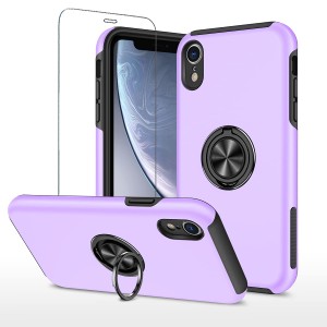 i Phone 10R/XR ケース用 i PhoneXR i Phone10R スマホケース + iPXR ？化 ガラス フィルム リング付き スタンド機能 携帯ケース 耐衝撃 