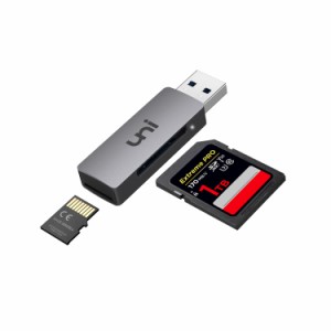 uniAccessories SDカードリーダー【超小型 2-in-1】USB3.0 カードリーダー メモリーカードリーダー SD/Micro SD/SD/TF 同時読み書き SDXC