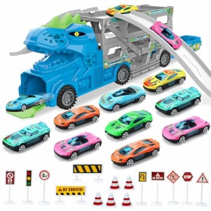 車 おもちゃ 恐竜 おもちゃ プラレール レール 建設車両 セット ミニカー トラック 組み立て おもちゃ 砂遊び 収納車 トレーラー 運搬車 
