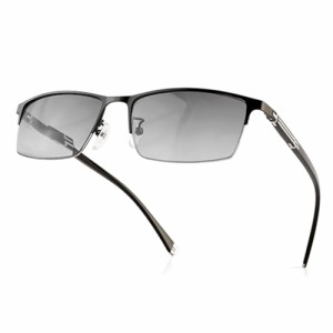 PLOPLO 遠近両用 対応可 老眼鏡 サングラス (Black, 3.0)