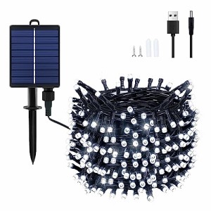 Dalugo LED イルミネーションライト ソーラー ストリングライト USB充電可能 ク リ ス マ スツリーライト キャンプ用飾りライト 屋外 室