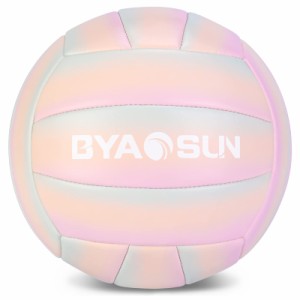 BYAOSUN バレーボール 5号 球 PU 練習用 屋外・屋内用 5号バレーボール 大人・高学生・小学生用 柔らかい 軽量 ビーチバレー ママさんバ