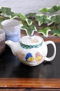 急須 おしゃれ 食器 九谷焼 ポット 花すずめ 陶器 ブランド 和食器 日本製 茶こし網付