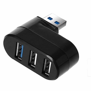 USBハブ 3ポート USB3.0＋USB2.0コンボハブ バスパワー。 USBポート拡張 90°/ 180°回転、usbハブ USBポート拡張 高速ハブ 軽量 コンパ