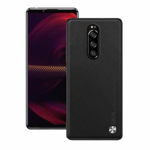 Kuoyida Xperia1ケースSO-03L/SOV40スマホケースストラップ穴付きTPU結合皮革薄型ソフトケース 指紋防止 耐衝撃 衝撃吸収 滑り止め エ