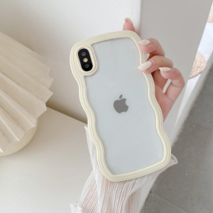 UEEBAI i Phone X/i Phone XS 用 ケース 可愛い おしゃれケース アイフォンケース ウェーブ デザイン ケース カラフルケース クリア TPU