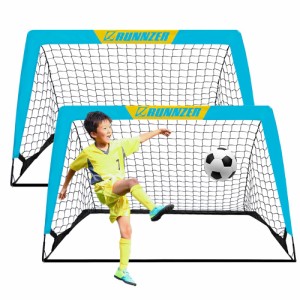 L RUNNZER サッカー ゴール 折りたたみ 2個セット 子供用 ポータブルサッカーゴール フットサル用ゴール ミニ 室内 屋外 庭 こども 折り