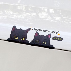UNIQOCK 幸運の象徴である黒猫 車用デカールウィンドウステッカー かわいい猫の車のステッカー ステッカーオートバイアクセサリー 車窓の
