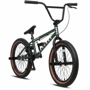 AVASTA BacchusBMX 自転車 20インチ フリースタイルBMXバイク スチール製ペグ付属 3ピースクランク初心者に最適 高炭素鋼フレーム 後U字