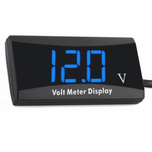 YFFSFDC バイク 電圧計 12V デジタル電圧計 車両電圧計 防水 コンパクト LED表示パネルメーター オートバイ スクーター用 小型電圧計 低