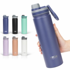 TYESO 水筒 真空断熱 スポーツボトル 530ml/750ml 保温保冷 水筒 直飲み 広口 ハンドル付 大人 子供 6色