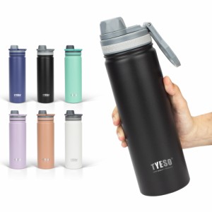 TYESO 水筒 真空断熱 スポーツボトル 530ml/750ml 保温保冷 水筒 直飲み 広口 ハンドル付 大人 子供 6色