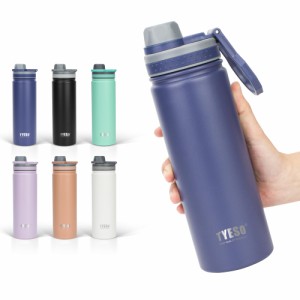 TYESO 水筒 真空断熱 スポーツボトル 530ml/750ml 保温保冷 水筒 直飲み 広口 ハンドル付 大人 子供 6色