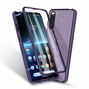 Guizzcg Sony Xperia 10 V ケースクリアガラス  SO-52D / SOG11  透明手机?ラッチ磁気バックル両面ガラススマートフォンケースアルミニ