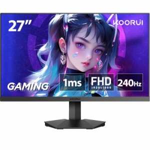 KOORUI ゲーミングモニター 27インチモニター フルHD VAパネル 240Hz PCモニター 液晶ディスプレイ アダプティブ DPx1/HDMIx2/ブルーライ