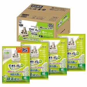 デオトイレ 飛び散らない緑茶成分入り 消臭・抗菌 サンド 16L(4L×4袋)猫砂 システムトイレ 猫用【ネット限定】