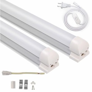 LED蛍光灯 20W形 器具一体型 T8 LED 直管 LED蛍光灯 スリムタイプ 約60cm 蛍光灯器具セット 消費電力10W 蛍光管 AC100V 160°広配光 低発