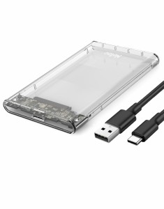 Netac 2.5インチ HDD/SSD ケース Type C USB3.1/USB3.0 透明ハードディスクケース ssd 外付けケース SATA-USB変換ボックス ネジ＆工具不