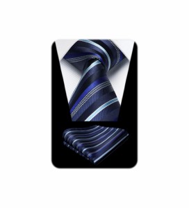 HISDERN ビジネス ネクタイ メンズ ネイビー ストライプ ネクタイ 紺 シルク ブランド 紳士 礼服用 入学式 卒業式 プレゼント