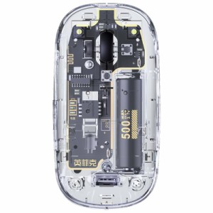 INPHIC マウス 無線ワイヤレスマウス透明、2.4Gスリムマウス充電式、ノイズレスコンピュータマウスUSBレシーバ、3調節可能DPI光学式コー