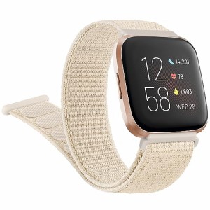 ベルト コンパチブル Fitbit Versa2 バンド/Versa2 /Versa Lite バンド, 交換ベルト ソフトナイロンベルト柔らかい バーサ2 ベルト (スパ