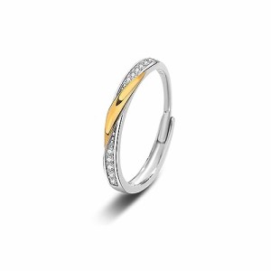MIKAMU 愛の証 ペアリング ジュエリーレディースリング メンズリング シルバー925 純銀製 キラキラ 結婚指輪 婚約指輪 2個 セット カッ