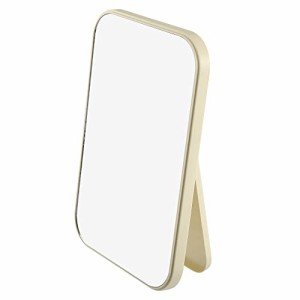 VOCOSTE デスク折りたたみ化粧鏡 ドレッシングデスク ベッドルーム HDスクエア 旅行用携帯ミラー 女の子 女性用 20x14 cm 薄茶色