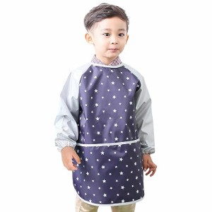 プリエ 子供用 キッズ ユニセ ックス 防水 絵画 スモック エプロン1歳-10歳用 (S-XXL size), Sliver Star (06-S)