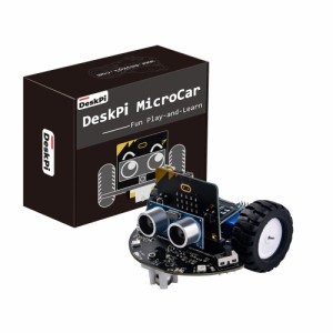 GeeekPi DeskPi MicroCar キット Micro Bit V2 対応、DIY コーディング ロボット カー キット、学校および家庭向け STEM 教育プロジェク