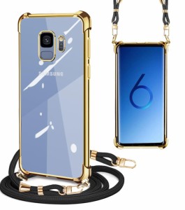 PAILAIMEN Galaxy S9 ケース クリア ショルダース SC-02K SCV38スマホケース 耐衝撃 ギャラクシーS9ケース Galaxy S9 縄掛けケース肩掛け