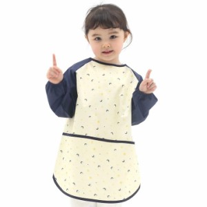 プリエ 子供用 キッズ ユニセ ックス 防水 絵画 スモック エプロン1歳-10歳用 (S-XXL size), Star Moon (61-S)