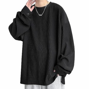 Culeevp 長袖 tシャツメンズ 大きいサイズ 無地 厚手 ロングtシャツ メンズ 秋冬服 トレーナー メンズ ？XL