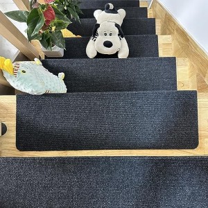 階段マット 滑り止め マット 折り曲げ付き 【70X20cm 15枚】階段カーペット 防音 吸着マット 置くだけ ズレない 洗える 階段敷き 床保護 