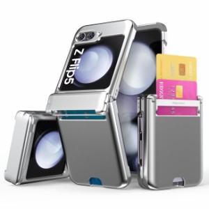 Muellery ギャラクシーゼットフリップ5 ケース カバー Galaxy Z Flip 5 360度 フルカバー 折り畳み ヒンジ保護 カードスロット 薄型 軽量