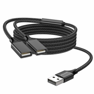 MOGOOD USB分岐器、USB分岐器1進2出アダプタ充電/データ伝送のためのダブルUSB 2.0電源ケーブル拡張ダブルUSBポート拡張ハブノートパソコ