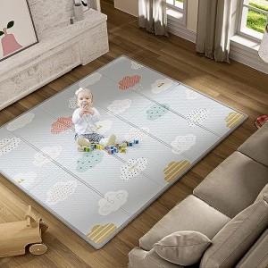 UANLAUOプレイマット ベビーマット 赤ちゃん 収納しやすい マット 折りたたみ 180x200x1.5cm 防水 滑り止め 両面使用可 ベビープレイマッ