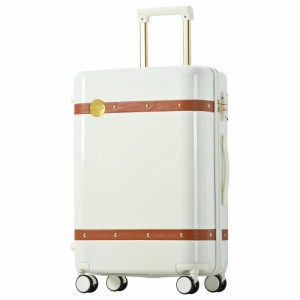 BTM スーツケース キャリーケース 超軽量 大型 静音 キャリーバッグ 7泊以上 suitcase lサイズ レトロ風 耐衝撃 360度回転 静音ダブル