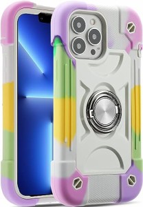 i Phone SE ケース i Phone SE 第3世代 第2世代 i Phone 8 /7 ケース 耐衝撃 頑丈 360度回転スタンド リング付き付き 虹色 かわいい アイ