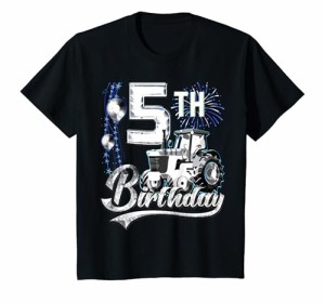 キッズ 5歳の誕生日 男の子 5歳 農場トラック トラクターパーティー Tシャツ