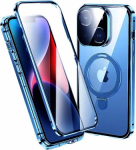 i Phone15Pro 用 ケース i Phone 15 Pro ケース MagSafe対応 ワイヤレス充電対応 全面カバー リング付き スタンド機能 一体型レンズ保護 