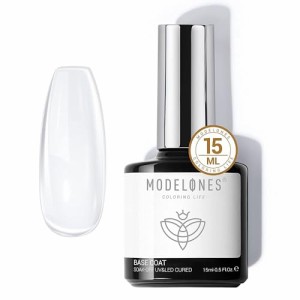 Modelones ジェルネイルベースコート 15ml 大容量 UV/LED対応 ポリッシュ ネイルジェル