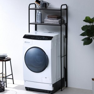 アイリスオーヤマ ランドリーラック 洗濯 機ラック 幅固定タイプ(70cm) ブラック デッドスペースを賢くおしゃれに活用 収納棚 隙間収納 