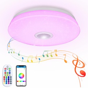 IVNIS スマート LED シーリングライト Bluetoothスピーカー搭載 天井照明 10畳 調光調色 おやすみタイマー 取付簡単 リモコン付き 高輝度