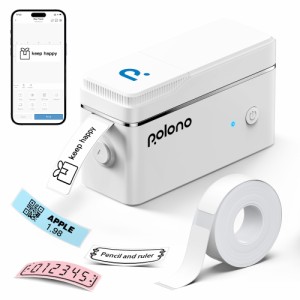 POLONO P31S ラベルライ ター Bluetooth接続ラベルプリンター 感熱プリンター 書類整理/名前シール/値札シール/調味料に適用 Android ＆ 