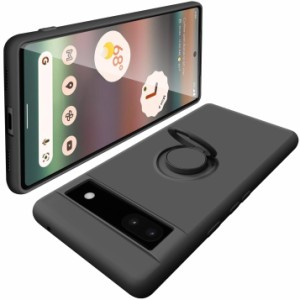 Google Pixel 6a ケース 耐衝撃 スタンド機能付き リング付 ピクセル6a リング スマホケース マット感 液体シリコン ソフト 360回転車載