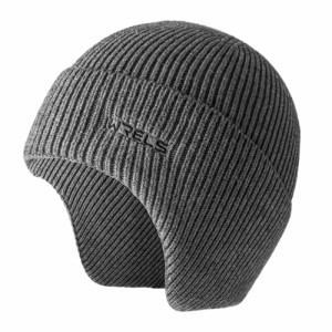 WRELS ニット帽 耳あて ニット 帽子 メンズ レディース 冬用 キャップ ヘッドウォーマ 52-64cm 防寒 保温 スノーボート サマーニット 