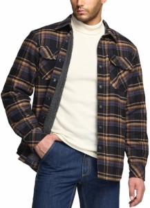 CQR ジャケット メンズ 厚手 耐久性・保温 ネルシャツ シャツジャケット パーカー チェック＆無地 スエードジャケット アウトドア キ