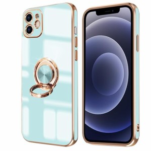 i Phone 12 ケース リング付き アイフォン12 リング カバー 全面保護 スマホケース TPU 耐衝撃 スタンド機能 車載スタンド対応 ストラッ